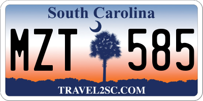 SC license plate MZT585