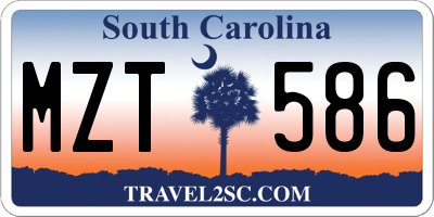 SC license plate MZT586