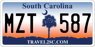 SC license plate MZT587