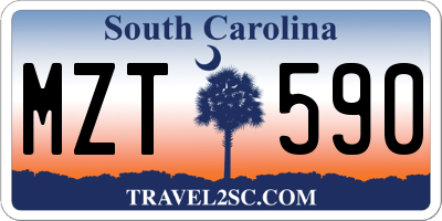 SC license plate MZT590