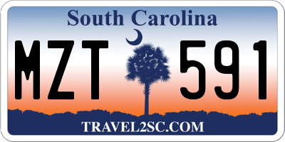 SC license plate MZT591