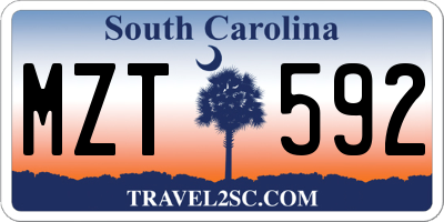 SC license plate MZT592