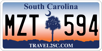 SC license plate MZT594