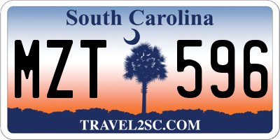 SC license plate MZT596