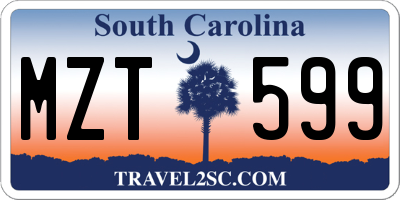 SC license plate MZT599