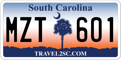 SC license plate MZT601