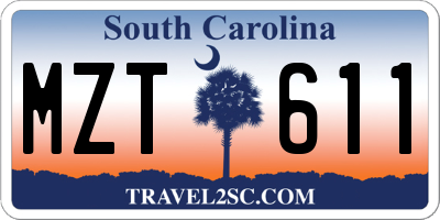 SC license plate MZT611