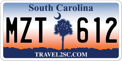 SC license plate MZT612