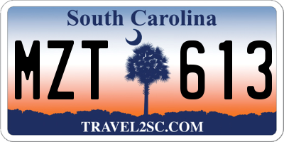 SC license plate MZT613