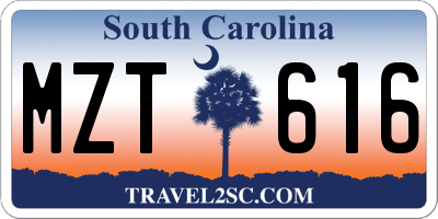 SC license plate MZT616