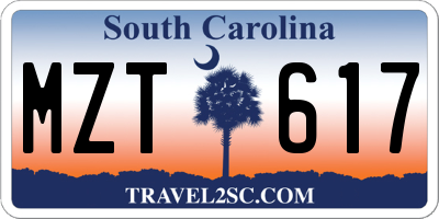 SC license plate MZT617