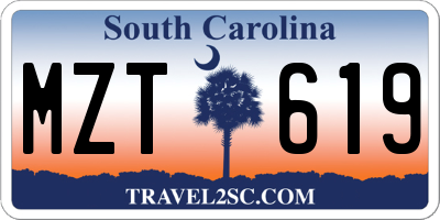 SC license plate MZT619