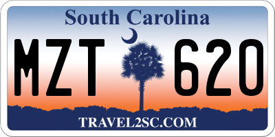 SC license plate MZT620