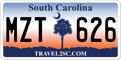 SC license plate MZT626