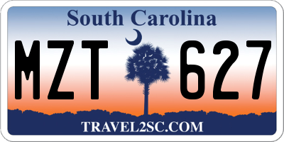 SC license plate MZT627