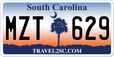 SC license plate MZT629