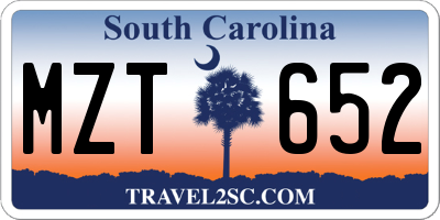 SC license plate MZT652