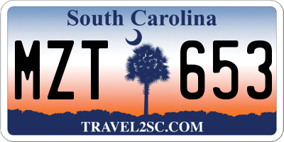 SC license plate MZT653