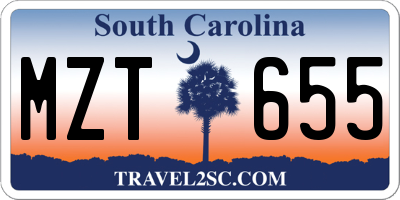 SC license plate MZT655
