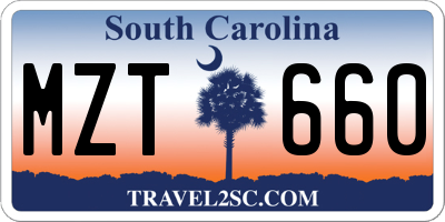 SC license plate MZT660
