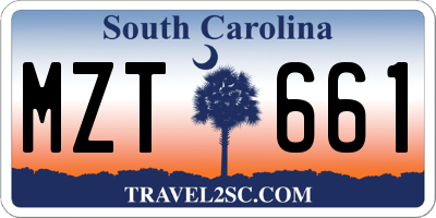 SC license plate MZT661