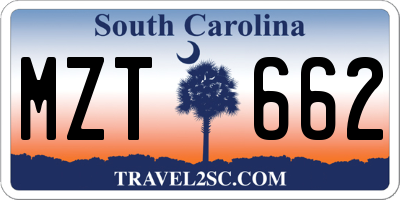 SC license plate MZT662