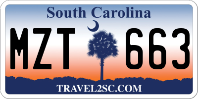 SC license plate MZT663