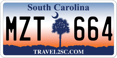 SC license plate MZT664
