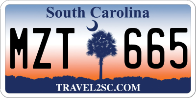 SC license plate MZT665