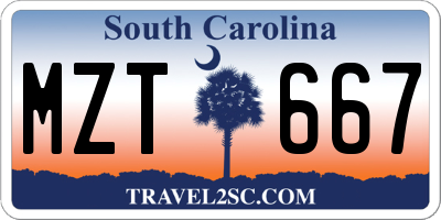 SC license plate MZT667