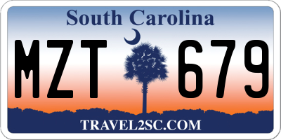 SC license plate MZT679