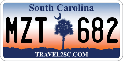 SC license plate MZT682