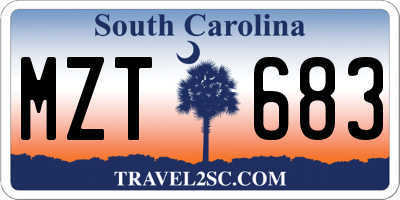 SC license plate MZT683