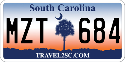 SC license plate MZT684