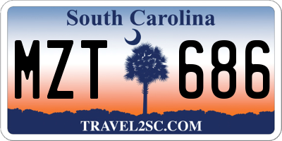 SC license plate MZT686