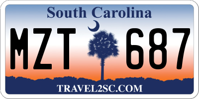 SC license plate MZT687
