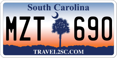 SC license plate MZT690