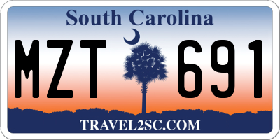 SC license plate MZT691