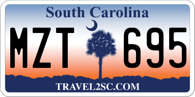 SC license plate MZT695