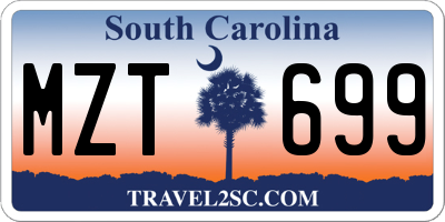 SC license plate MZT699
