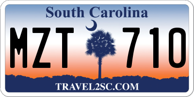 SC license plate MZT710