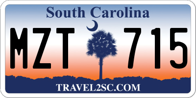 SC license plate MZT715