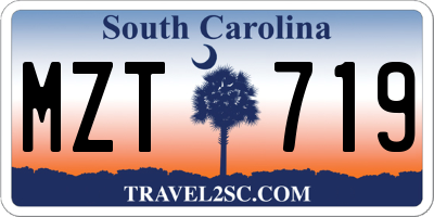 SC license plate MZT719