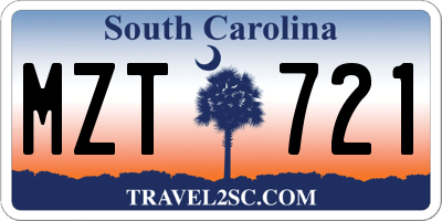 SC license plate MZT721