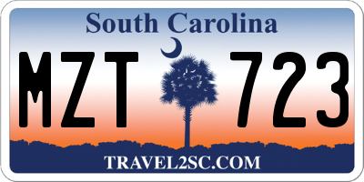 SC license plate MZT723