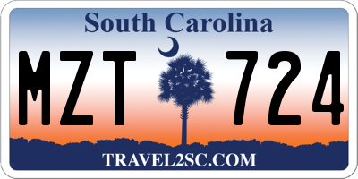SC license plate MZT724