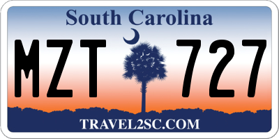 SC license plate MZT727