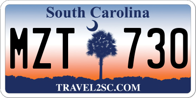 SC license plate MZT730