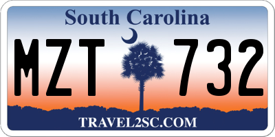 SC license plate MZT732