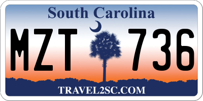 SC license plate MZT736